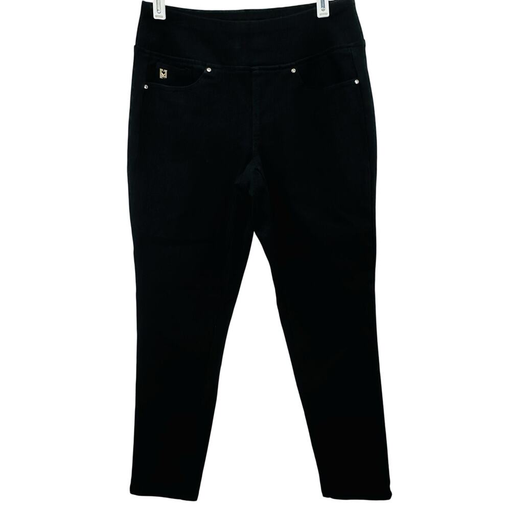 Belle by Kim Gravel Black Pull On Cotton Twill Stretch Jeans Womens Size 4P